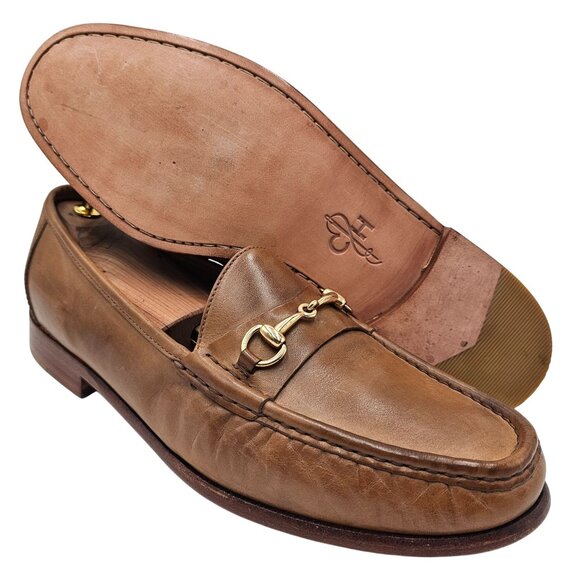 Cole Haan Other - Cole Haan Mens 11.5M Light Brown Tan Gold Horsebit Leather Dress Shoes Loafers